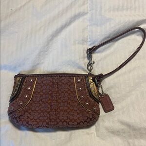 Coach Brown Wristlet